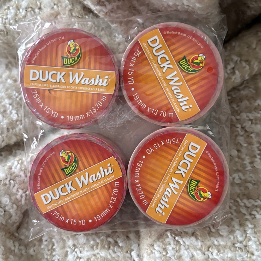 Set of 4 New Washi/Duck Tape Pink Geo - Scotch + Duck Brands